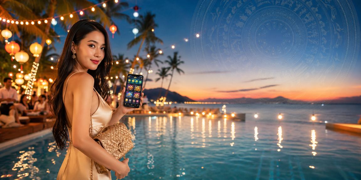 Người dùng sử dụng app casino và phân tích kèo tại bãi biển Phú Quốc