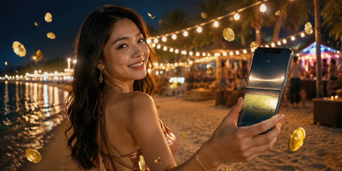 Người dùng đặt cược thể thao trực tuyến tại bãi biển Phú Quốc qua điện thoại