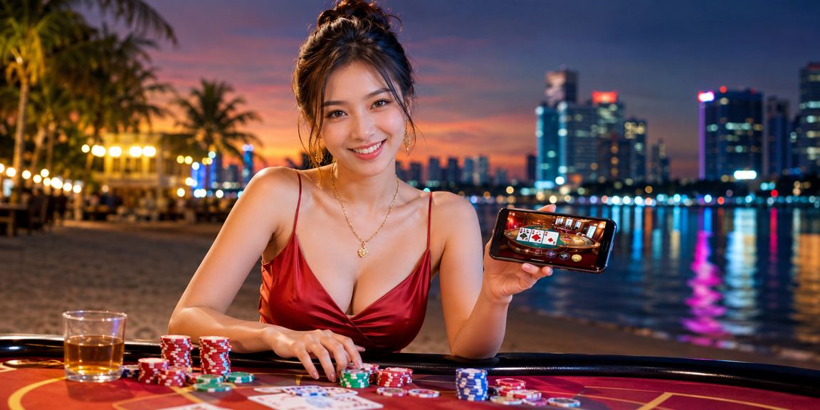 Người chơi thưởng thức trò chơi bài ven biển Vũng Tàu